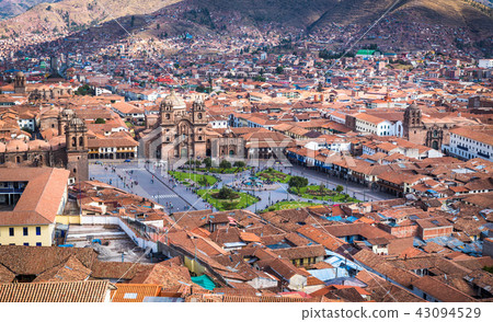 Panoramic view of Cusco historic center, Peru 43094529