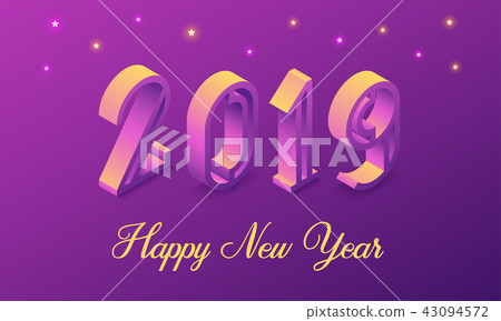 New Year 2019 in Isometric style. Vector New Year 2019 in Isometric style. Vector 43094572