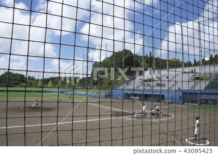 High school baseball spectator seat front row 43095425