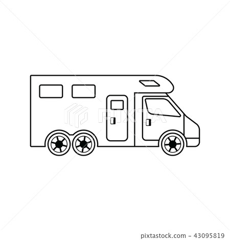 Icon of camping family caravan car - Stock Illustration [43095819] - PIXTA