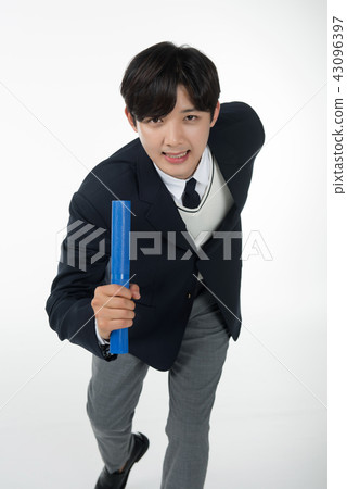 男學生，考生，跑步 43096397