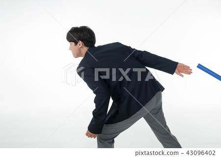 Male students, examinees, running Male students, examinees, running 43096402