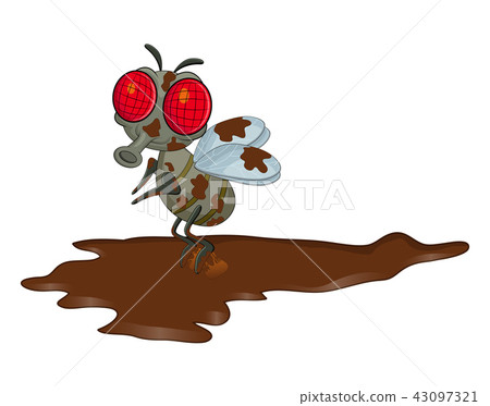 dirty fly cartoon character vector design isolated 43097321