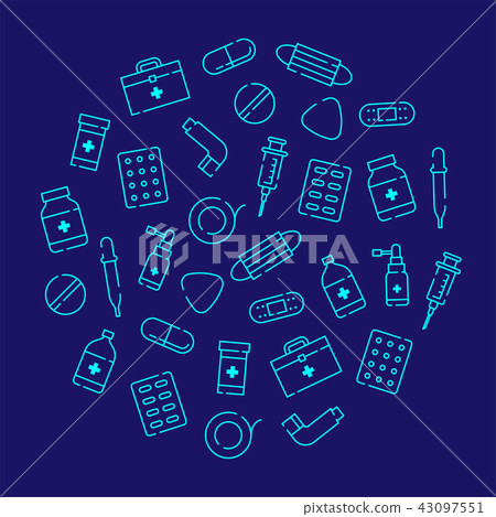 Medicine and equipment icon pattern circle shape Medicine and equipment icon pattern circle shape 43097551