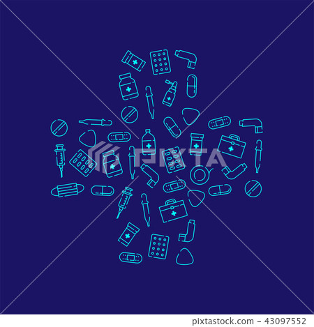 Medicine and equipment icon pattern cross shape Medicine and equipment icon pattern cross shape 43097552