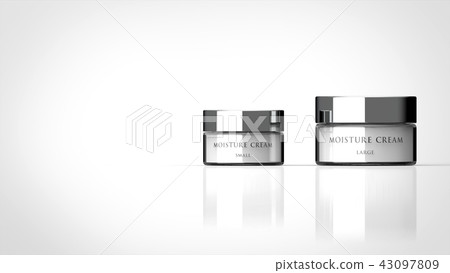 基本化妝品霜大小徽標是左側複製空間 43097809