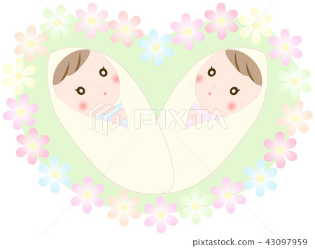 Flower and baby twin baby Flower and baby twin baby 43097959