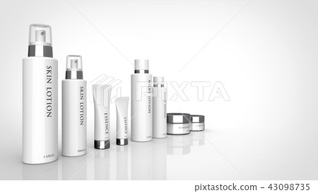 Basic cosmetics large and small set with logo... - Stock Illustration ...