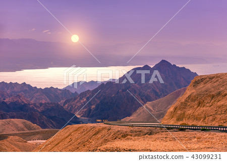 evening mountain landscape against the the Red Sea evening mountain landscape against the the Red Sea 43099231