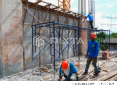 blur focus of worker in construction site  43099506