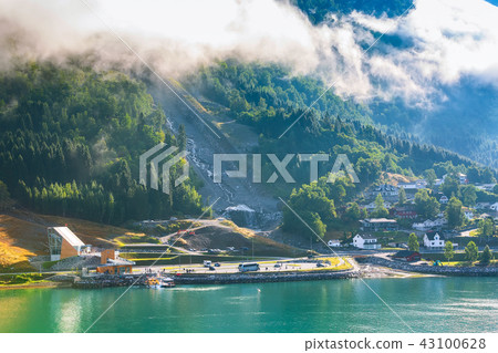 Loen, Norway Skylift cable car above the Nordfjord 43100628