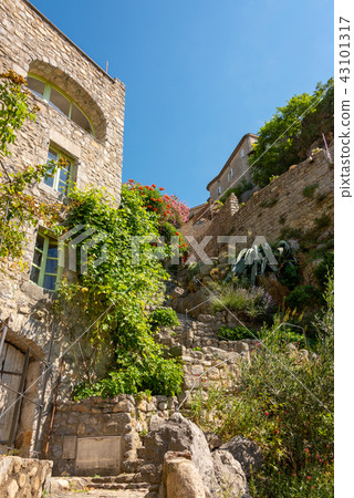 Cobblestone path in the French village Labeaume Cobblestone path in the French village Labeaume 43101317