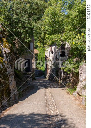 Alley in the medieval village Labeaume in France Alley in the medieval village Labeaume in France 43101352