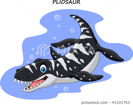 Cartoon smiling pliosaur Cartoon smiling pliosaur 43101763