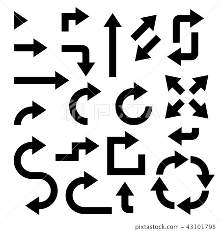 Black arrows set. Collection of bold web icons.... - Stock Illustration ...