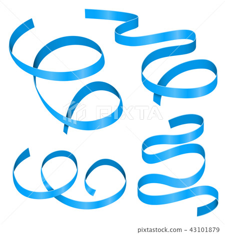 Blue curled ribbons - Stock Illustration [43101879] - PIXTA