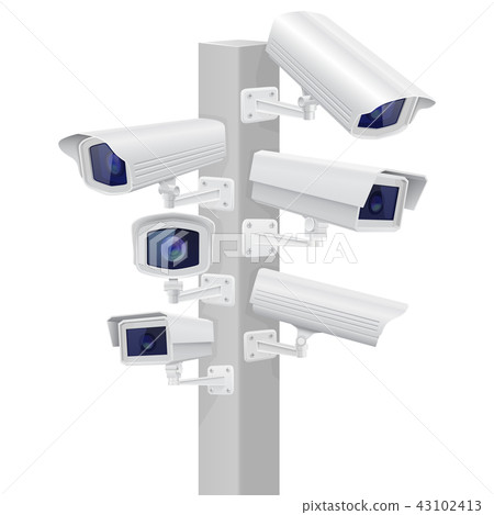 Security cctv cameras set. Traffic supervision 43102413