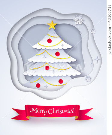 Paper cut style Christmas illustration Paper cut style Christmas illustration 43103715