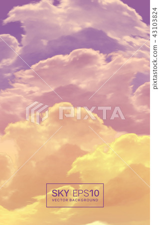 Vertical vector background with realistic violet-orange sky 43103824
