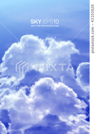 Vertical vector background with realistic blue sky 43103826