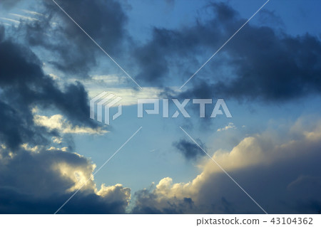 Thunderclouds with clouds on blue sky background Thunderclouds with clouds on blue sky background 43104362