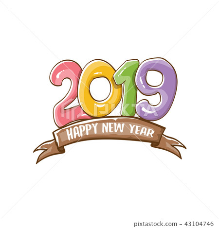 2019 Happy New Year poster design template.... - Stock Illustration ...