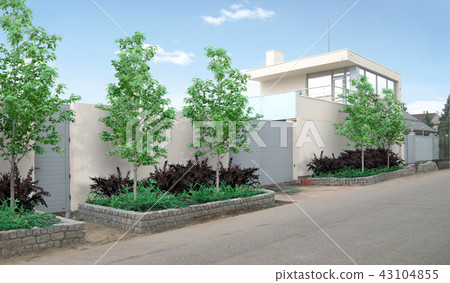 Property dividing line and driveway beautification 43104855