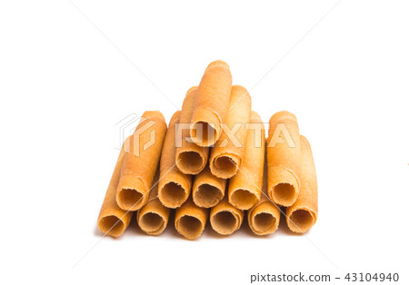 wafer rolls isolated on white background wafer rolls isolated on white background 43104940