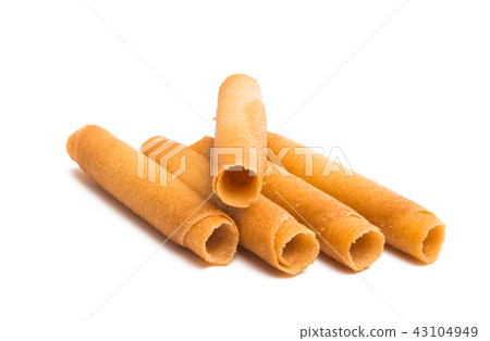 wafer rolls isolated on white background 43104949