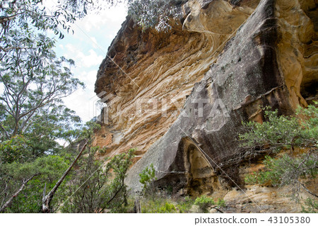 Wind Eroded Cave in Blue Mountains in Australia. Wind Eroded Cave in Blue Mountains in Australia. 43105380