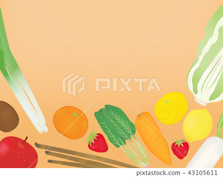 Winter food ingredients paper illustration background frame 43105611