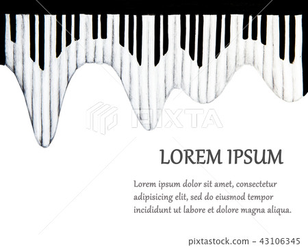 Piano keyboard on white background 43106345