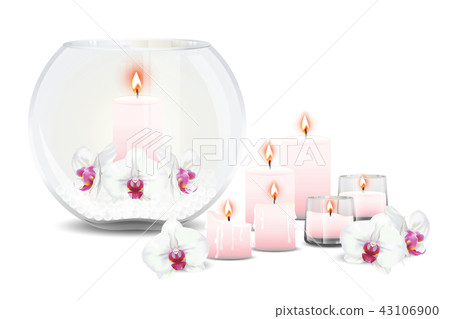bubble vase decorated with orchids and candles bubble vase decorated with orchids and candles 43106900