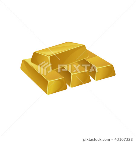 Stack of gold bars, ingots, bullions, banking business, prosperity, treasure siymbol vector 43107328