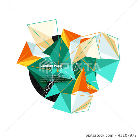 Vector 3d triangle abstract background, polygonal geometric design 43107972