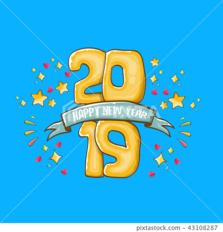 2019 Happy New Year poster design template.... - Stock Illustration ...