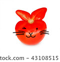 Red fresh tomato isolated (rabbit shape) with ears 43108515