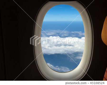 Closeup the window of the passenger plane Closeup the window of the passenger plane 43108524
