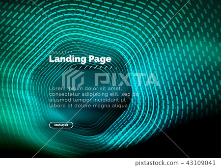 Neon glowing techno hexagon shape lines, hi-tech futuristic abstract background, landing page 43109041
