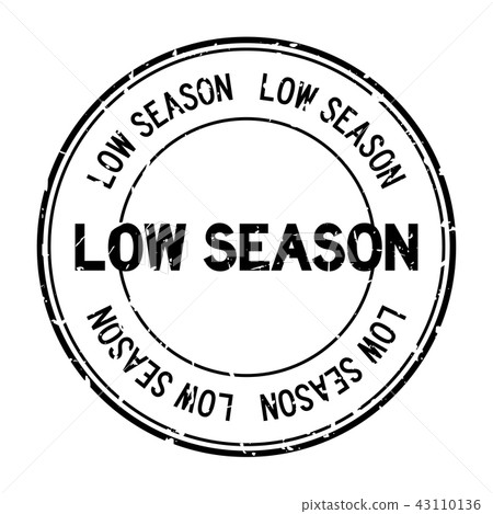 Grunge black low season round rubber seal stamp Grunge black low season round rubber seal stamp 43110136