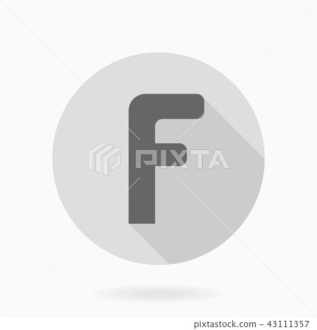 Fine Flat Icon With Letter F Fine Flat Icon With Letter F 43111357