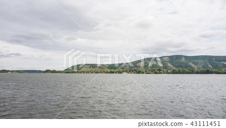 View of the Zhiguli mountains in the Samara region, Russia. Cloudy day, August 10, 2018 View of the Zhiguli mountains in the Samara region, Russia. Cloudy day, August 10, 2018 43111451