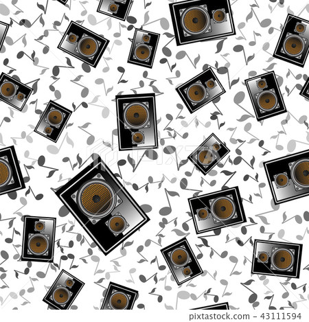 Black Musical Speaker Seamless Pattern Black Musical Speaker Seamless Pattern 43111594