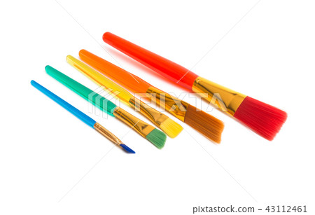 colored brushes for watercolor isolated colored brushes for watercolor isolated 43112461