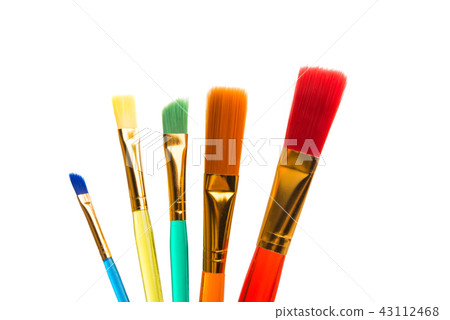 colored brushes for watercolor isolated colored brushes for watercolor isolated 43112468