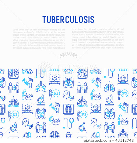 Tuberculosis concept with thin line icons Tuberculosis concept with thin line icons 43112748