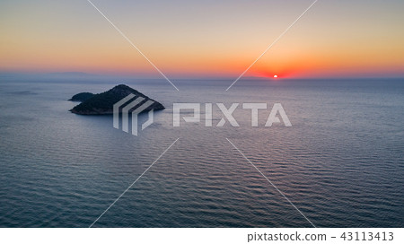 kinira island in sunrise, Greece 43113413