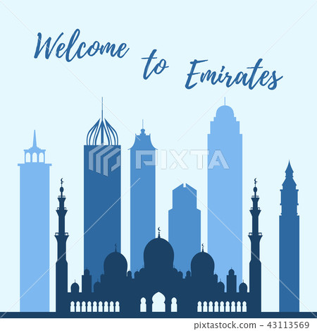 United Arab Emirates skyscrapers silhouette Dubai 43113569