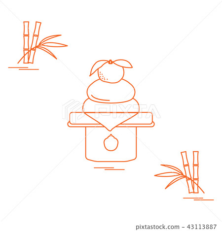 Kagami mochi - traditional New Year treats in Kagami mochi - traditional New Year treats in 43113887