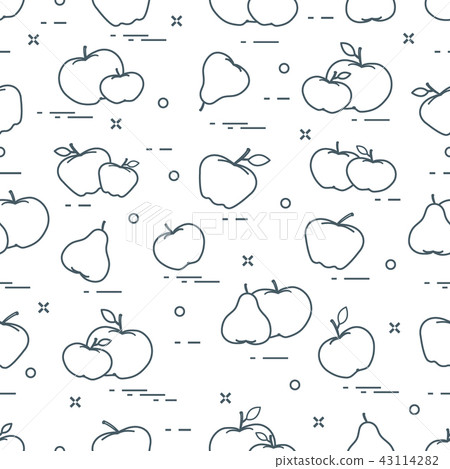 Apples and pears juicy fruit Seamless pattern. Apples and pears juicy fruit Seamless pattern. 43114282